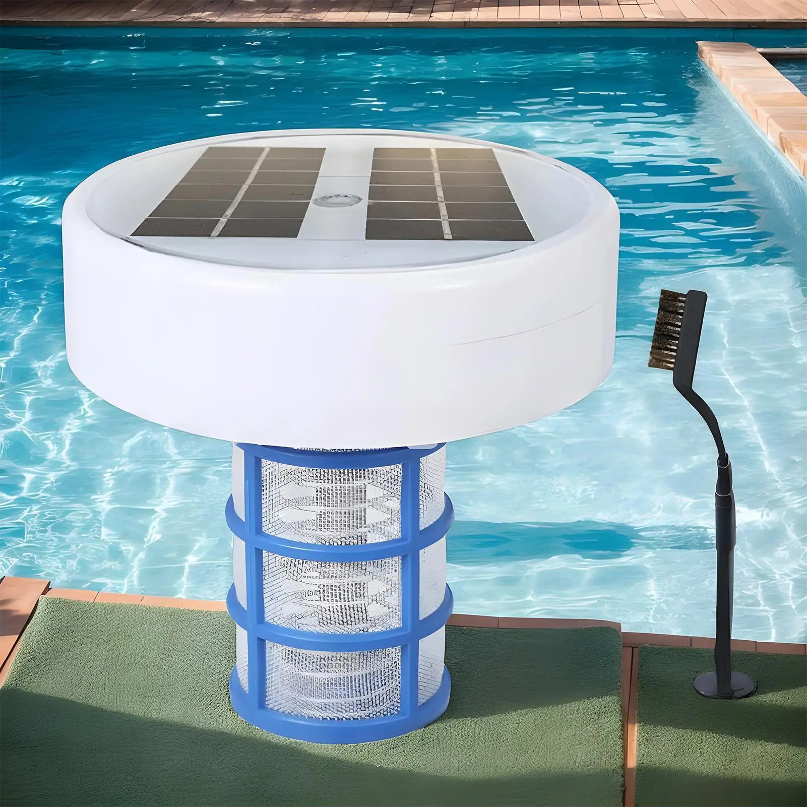 

Solar Pool Ionizer Solar Powered Floating Ionizer Water Cleaner Water Purifier with Multi-Color LED Lights for Freshwater