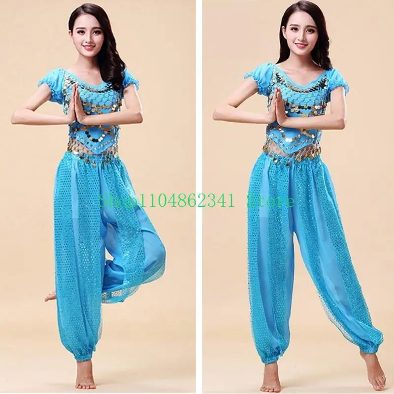 5asd Belly Dance Costume Set for Women 2Pcs Belly Dancing Tops and Lantern Trousers Carnival Dancer Outfit Suit Gifts