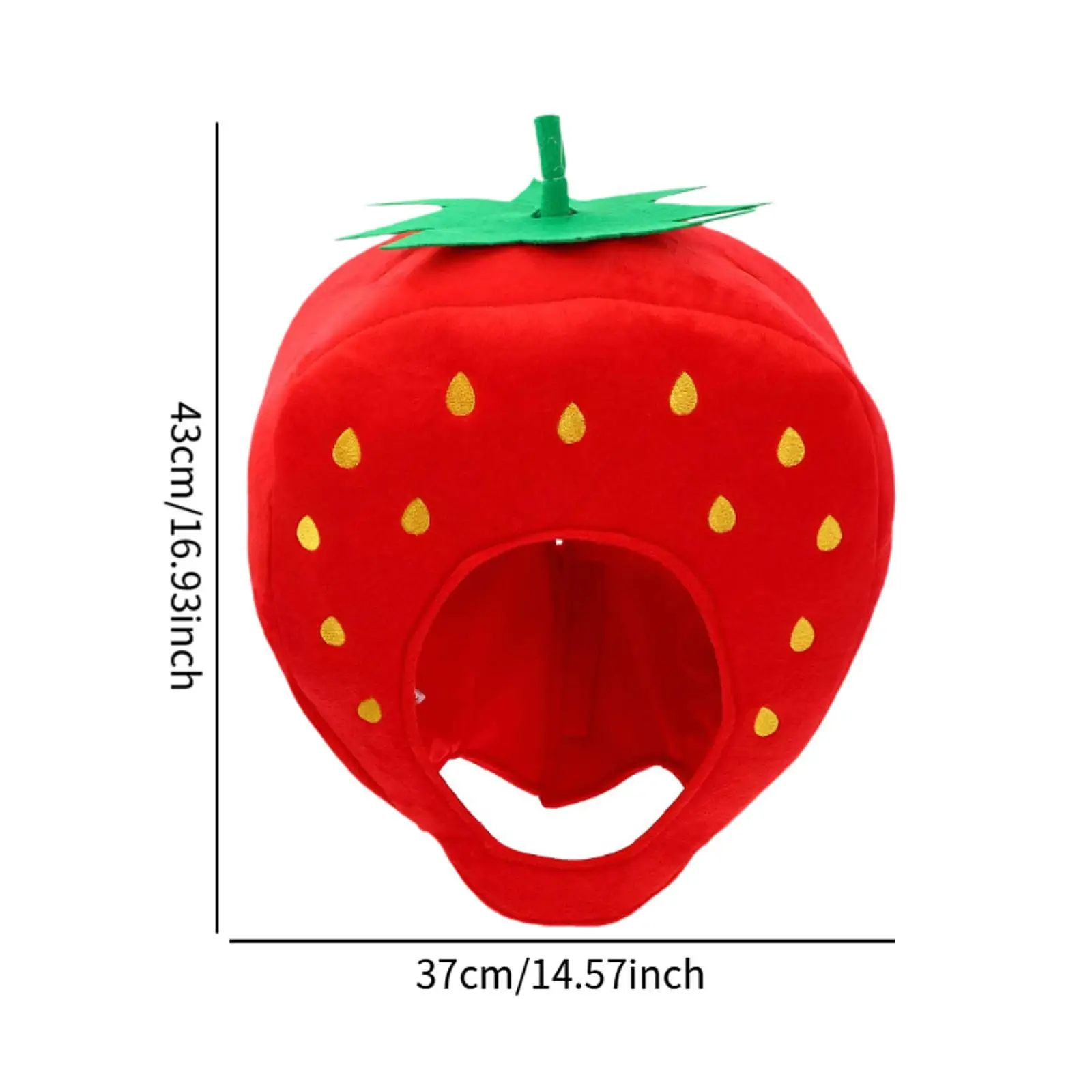 Simpatico cappello di peluche Accessori per costumi morbidi alla fragola per travestimenti selfie per eventi