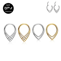 G23 F136 Titanium Droplet Shaped Nasal Septum Ring Vacuum Gold-Plated Nose Ring Men's And Women's Perforated Jewelry Earrings