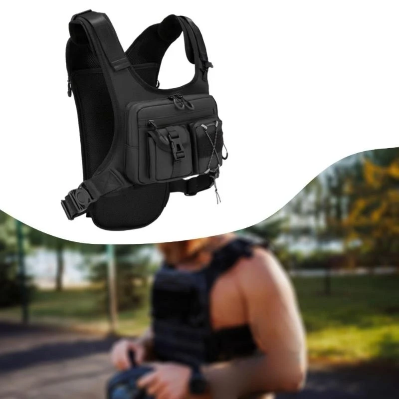 Lichtgewicht verstelbaar hardloopvest, borsttas met waterbestendig nylon en veilige opslag voor hardlopen buitenshuis