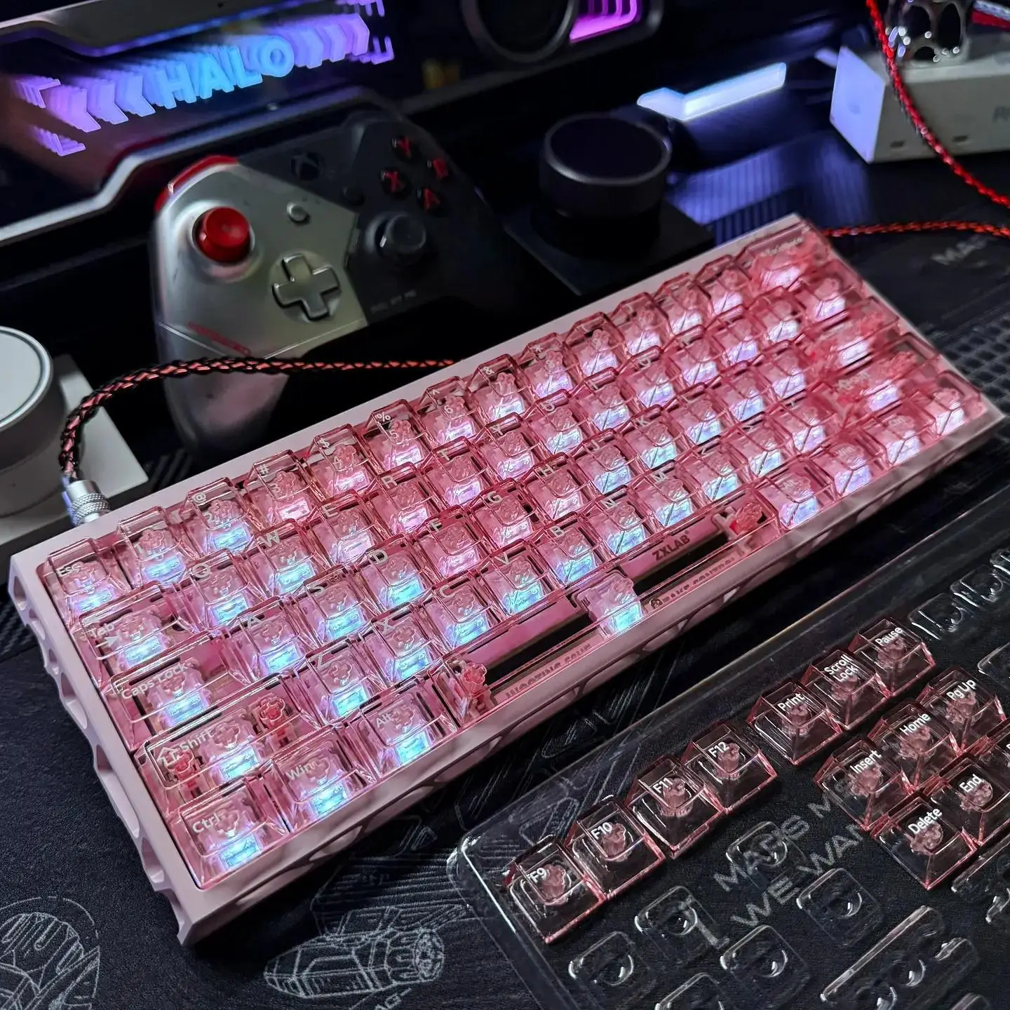 [Specially adjusted ice crystal transparent] Taoyi PC powder transparent original keycap ace68wooting little bee Snow Mountain H