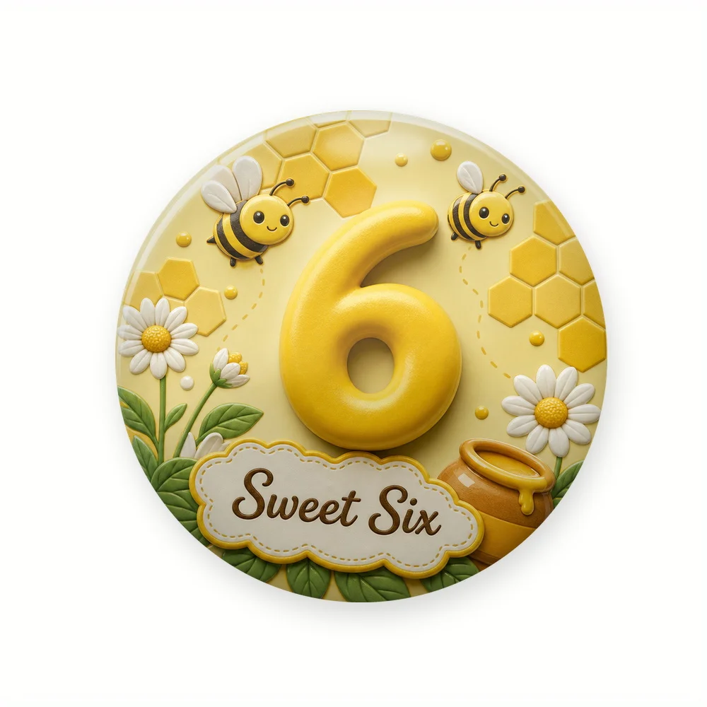 1pc, Sweet Six Birthday Number Lapel Pin, Perfect for party season, Easy to match daily accessory, Adds a playful holiday touch