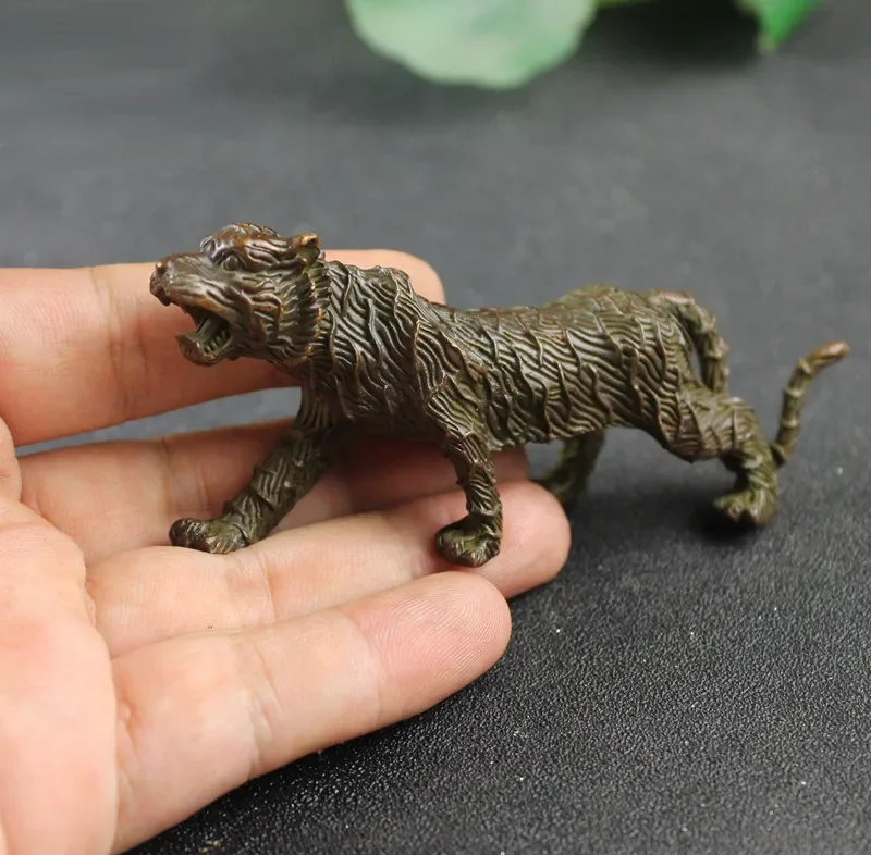

Brass Tiger Animal Statue Small Sculpture Tabletop Figurine Home Decor Gifts