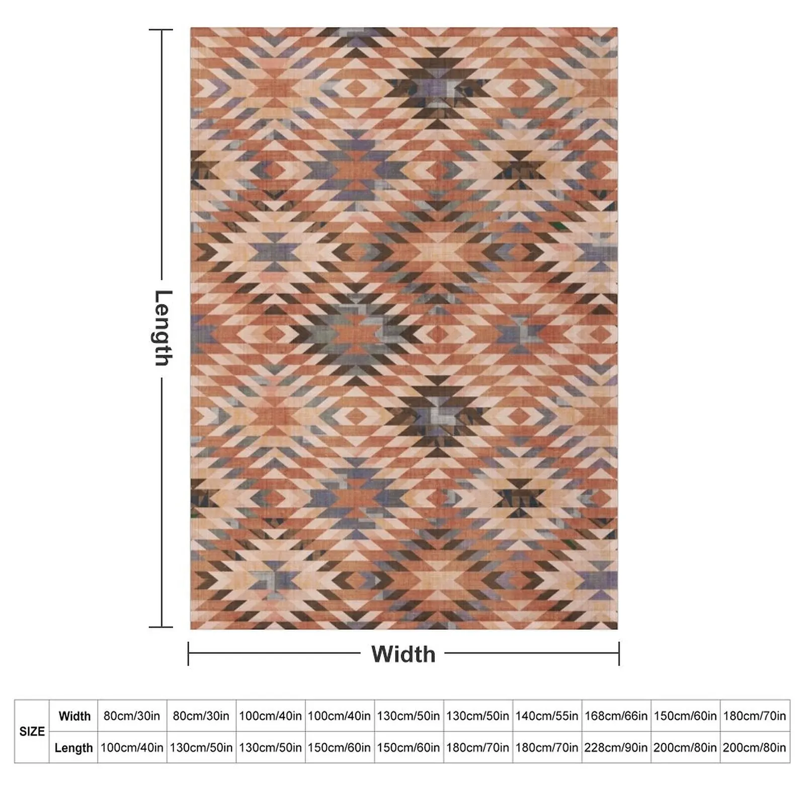 Southwestern Arizona Tribal Distressed Rug Throw Blanket Hairy for sofa Kid'S Flannel bed plaid for winter Blankets