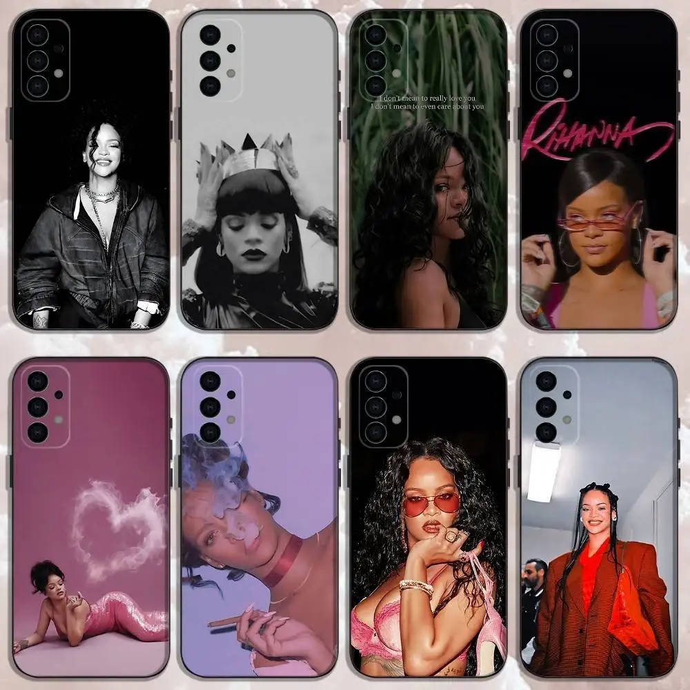 

R-Rihanna Popular Singer Star Phone Case For Samsung Galaxy A13,A21s,A22,A31,A32,A52,A53,A71,A80,Soft Black Shell