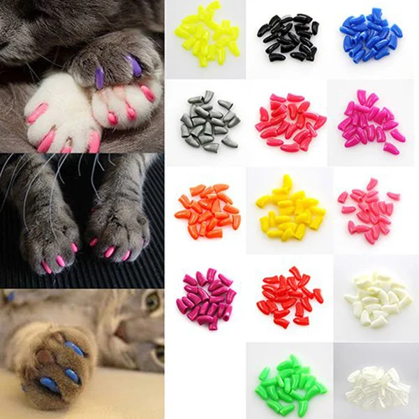 

20Pcs Plastic Pet Dog Cat Kitten Random Color Special Design Effective Scratch Guard Colorful Paw Claw