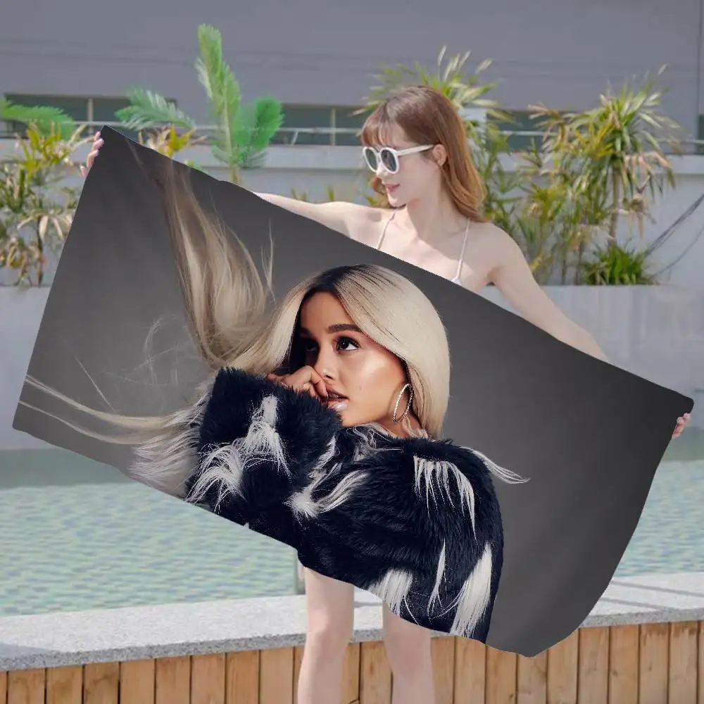 Pop Singer A-Ariana G-Grande Microfiber Blanket Quick Drying Beach Towels Oversized Printing Super Absorbent Pool Towel Blanket