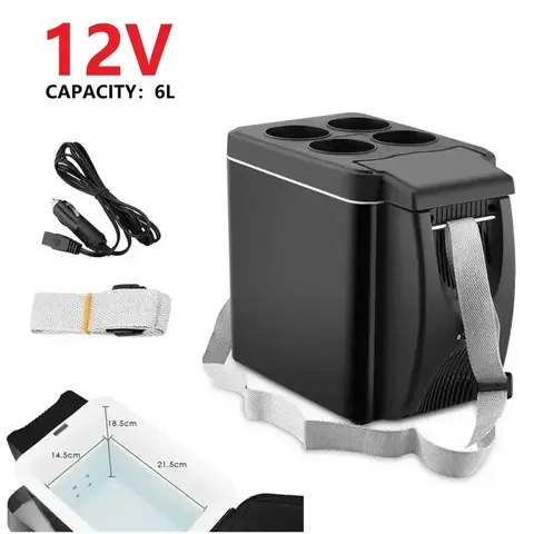 Car Refrigerator Mini Fridge Portable Freezer 12V DC Refrigerator Plug In Cooler Refrige 6L Thermoelectric Cooler For Fruits
