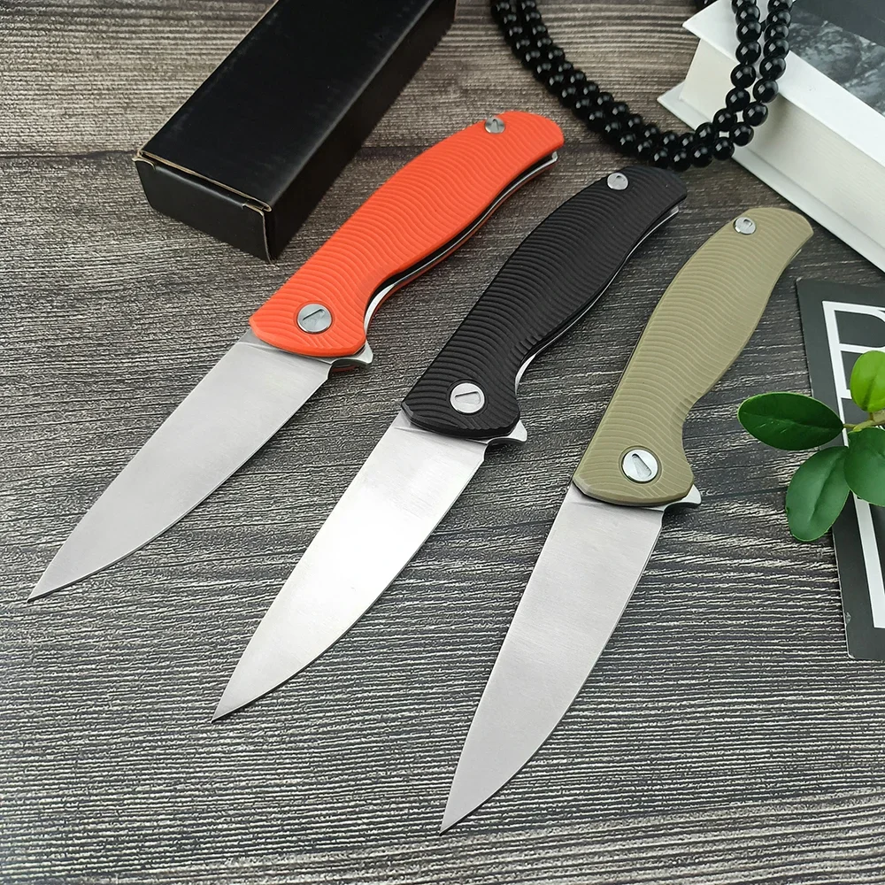 Couteaux pliants de poche à roulement russe, ouverture manuelle, manche EDC G10 avec Clip, lame D2, chasse, pêche, Camping, Flipper
