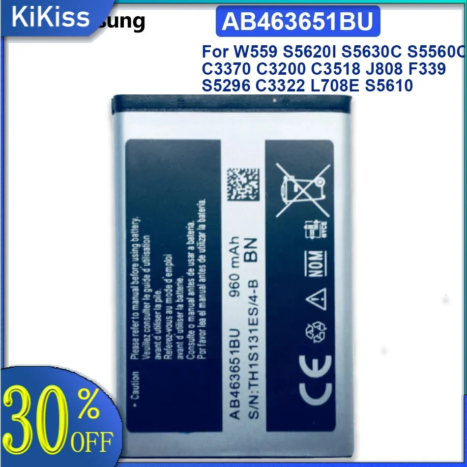

Battery for Samsung Galaxy 2019 A20e A20E A20 W559 S5620I S5630C W2016 W2017 W2018 W2019 ABPA3108DA Alpha G850F G8508S G8509V