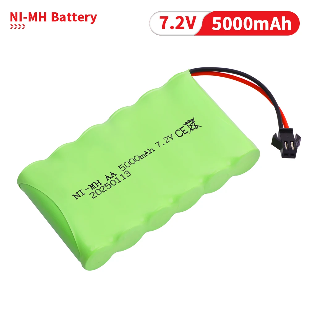 Akumulator NIMH 7.2V 5000mAh AA do zabawek Rc Samochody Czołgi Roboty Pistolet Ulepszony akumulator 3000mah do łodzi Rc 7.2V Akumulator