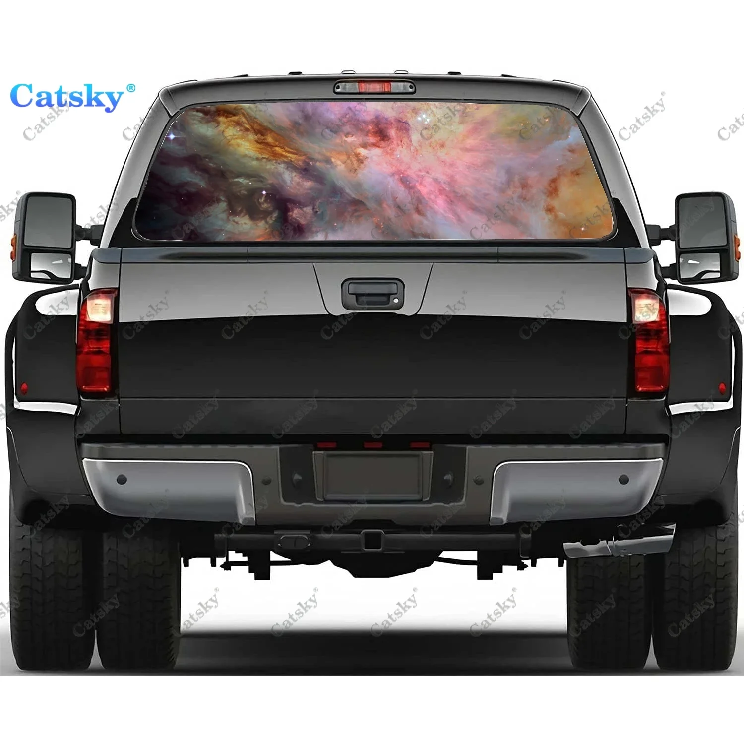 

Space Stars Galaxy Rear Window Decals for Truck,Pickup Window Decal,Rear Window Tint Graphic Perforated Vinyl Truck Sticker