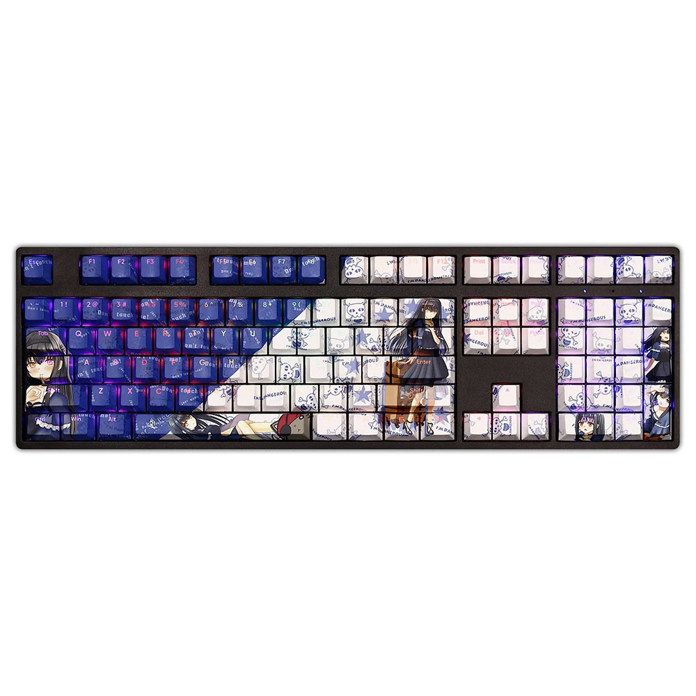 

Летние карманы Kushima Kamome PBT колпачки для ключей реквизит для косплея игровые колпачки для клавиш термосублимационная механическая тема аксессуары для клавиатуры