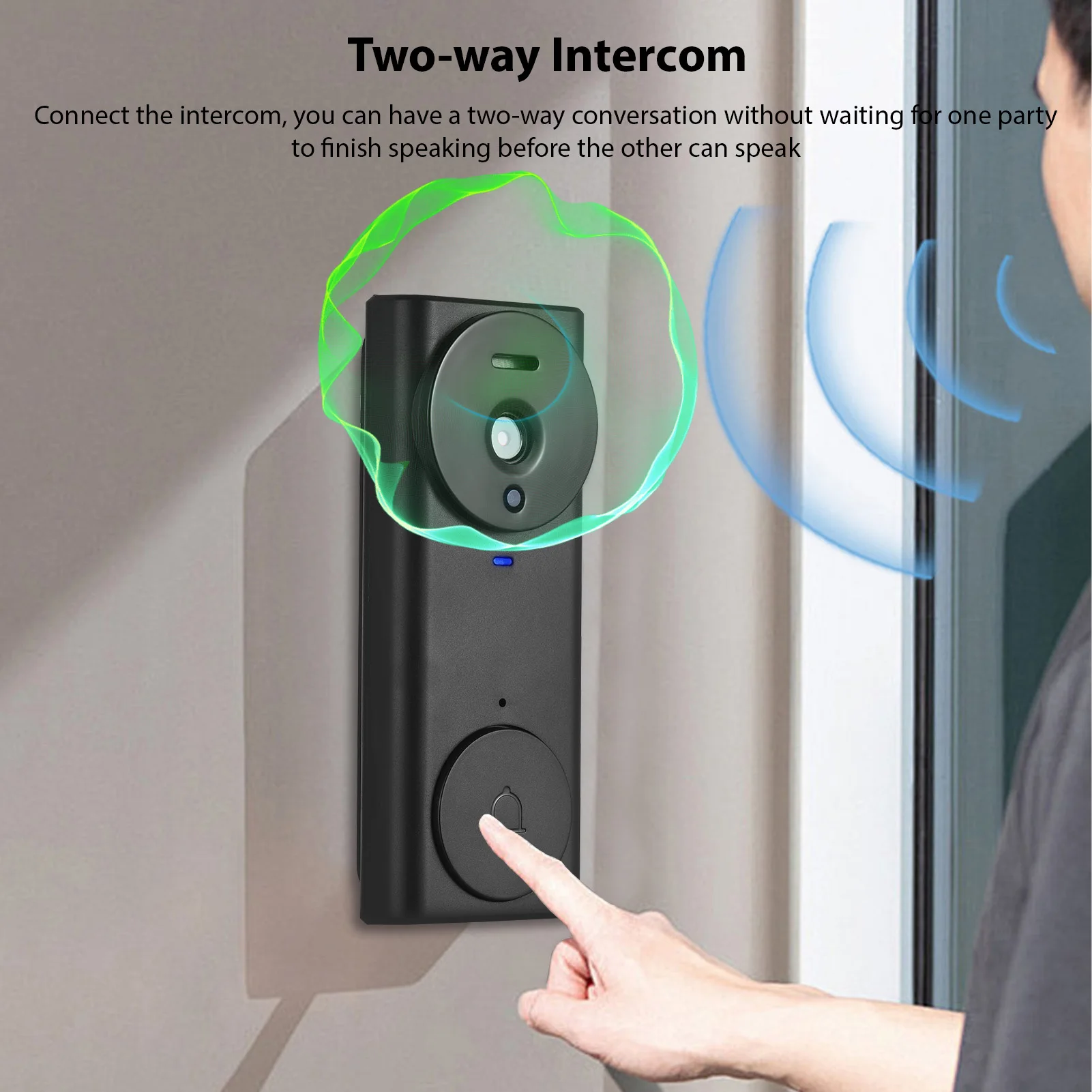 Wireless Video Doorbell Camera with Monitor Display 4.3 IPS Screen Video Door Phone Camera Kits for Villa Home Office Apartment