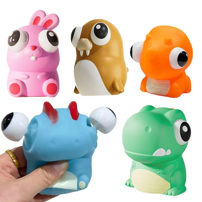 Stressabbauendes Spielzeug Cartoon Tier Pop Eye Squeeze Spielzeug Lindern Angst Augapfel Hüpfspielzeug Geschenke für Jungen Mädchen Kinder Erwachsene