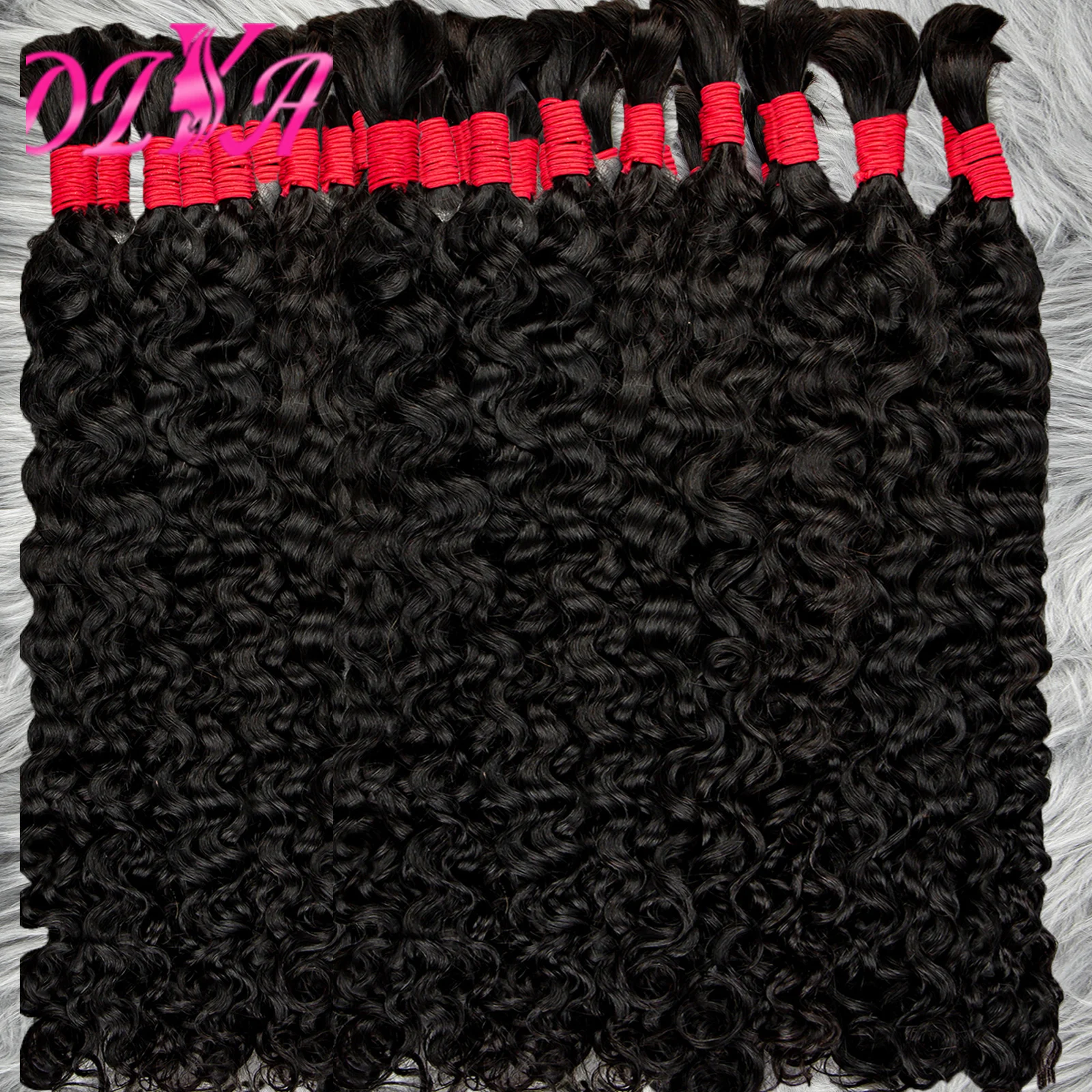 สีดําธรรมชาติ Water Wave Bulk Human Hair สําหรับ Braiding Curly Human Braiding Hair 100% Unprocessed Human Hair Braiding Hair