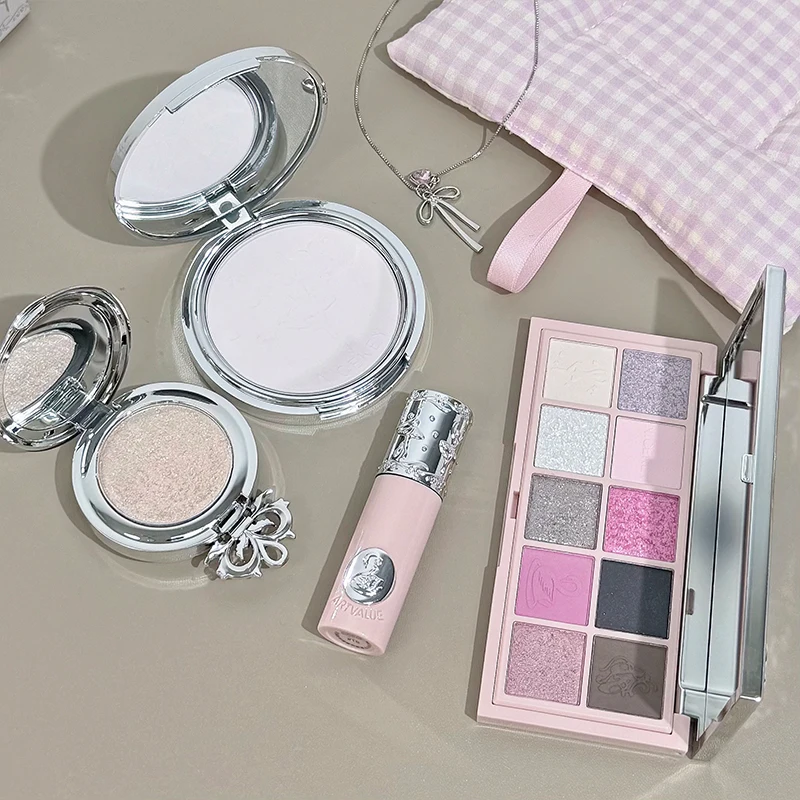 Rosa Ballett-Make-up-Geschenkbox, Puder, Lippenschlamm, Lidschatten, Hochglanz-Make-up-Set, Weihnachtsgeschenk