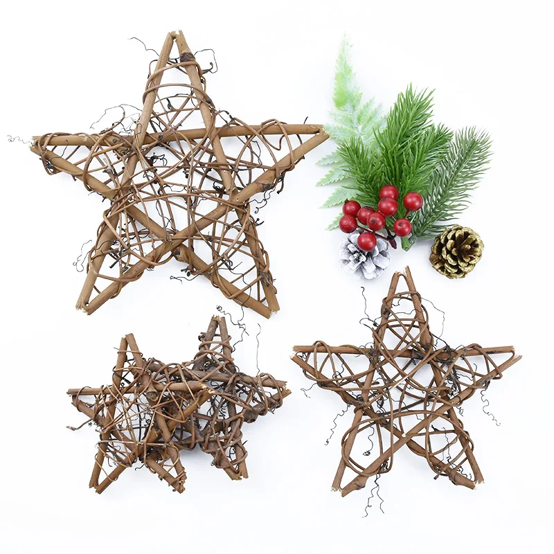 1 Pc/5 Pcs Artificial Flowers Wall Rattan Star Frame Wreaths Decor For Autumn Halloween Day Of The Home DIY Door Hanging Wedding