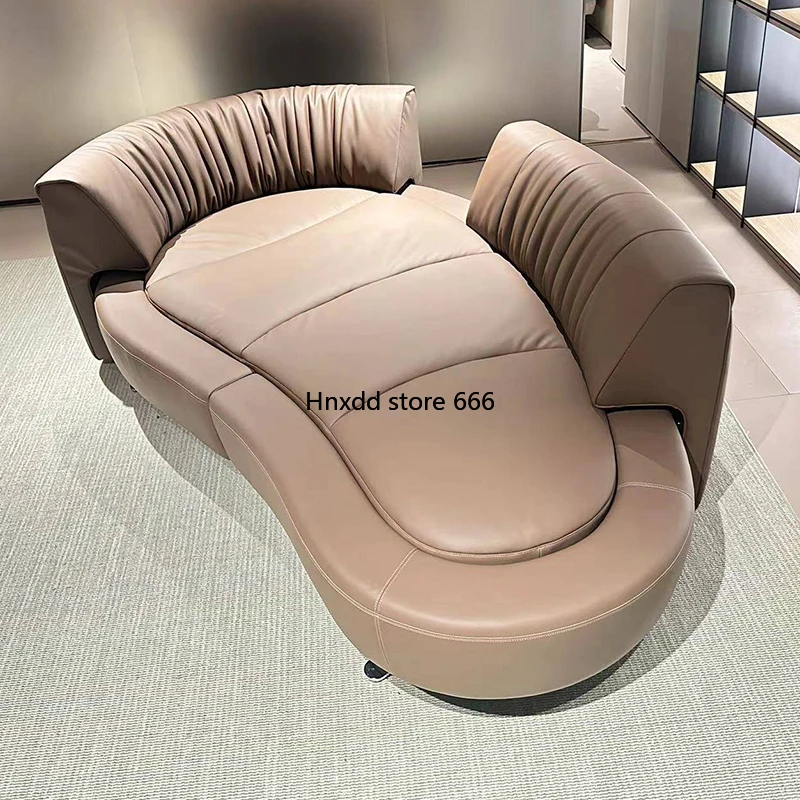 Track sofa 360 degree rotating activity backrest desede leather sofa