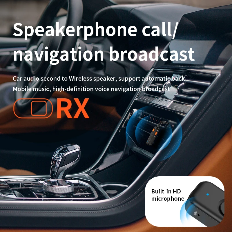 Bluetooth 5.4 Audio Transmitter Receiver 3.5MM AUX Hifi Stereo Music Wireless Adapter With Mic For Car Airplane TV PC Headphone image 3