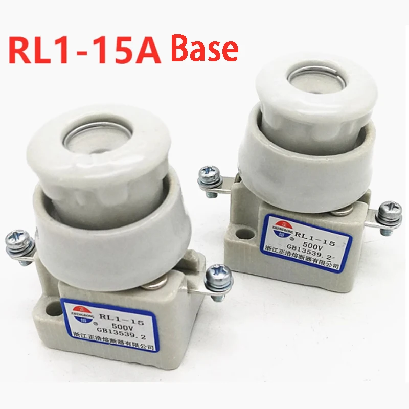 

RLS1 RL1-15 Base 15A Spiral Fuse Machine Tool Safety Base Vintage Ceramic Base RL1-15A