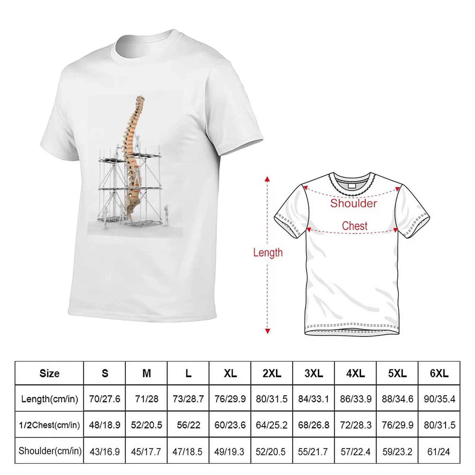 New Spine with workers, spine repair (F007/9884) T-Shirt blank t shirts oversized t shirt fitted t shirts for men