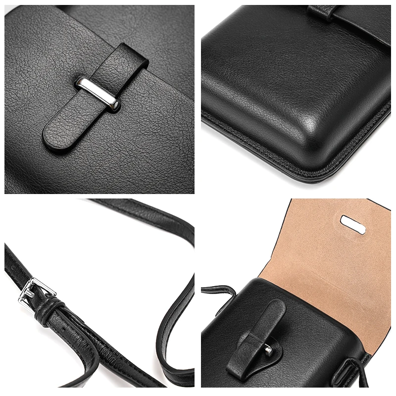 New Korea Style Male Bag Luxury Leather Bags For Men Small Phone Pouch Shoulder Crossbody Bags Female Purse Clutch Bags Designer