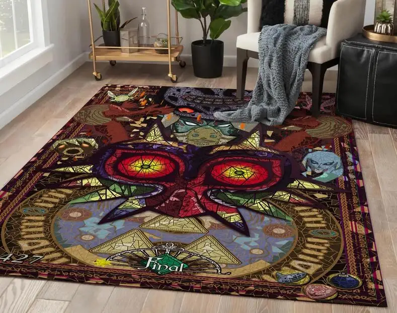 The Legend Of Zelda Majoras Mask flanelowe dywaniki podłogowe gra wideo miękki dywan do salonu Home Decor