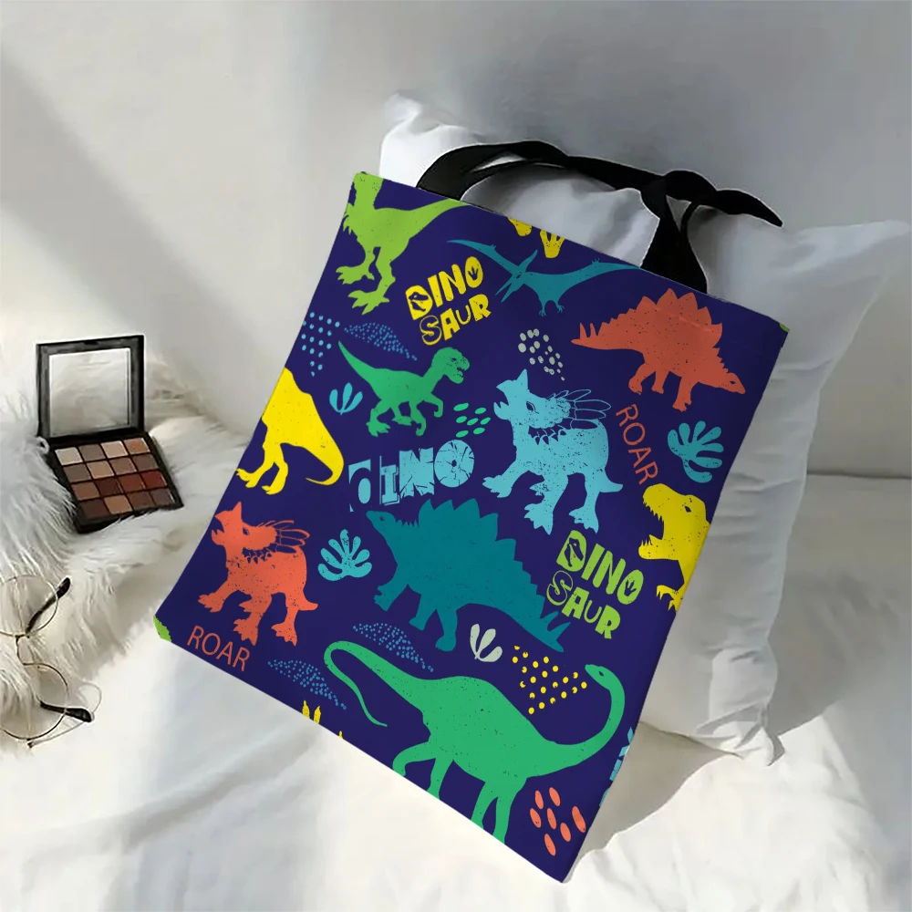 1pc Cartoon Dinosaurier Einkaufstaschen 30X35cm Für Frauen Faltbare Eco Handtasche Einkaufen Büro Tote Tasche Wiederverwendbare Casual schulter Tasche