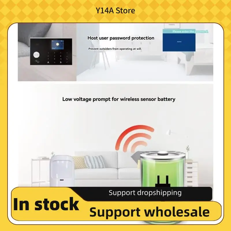 

Y14A Tuya Wireless Home Burglar Alarm System Smart Security Protection WIFI GSM+ 4G Anti-Theft Alarm US Plug