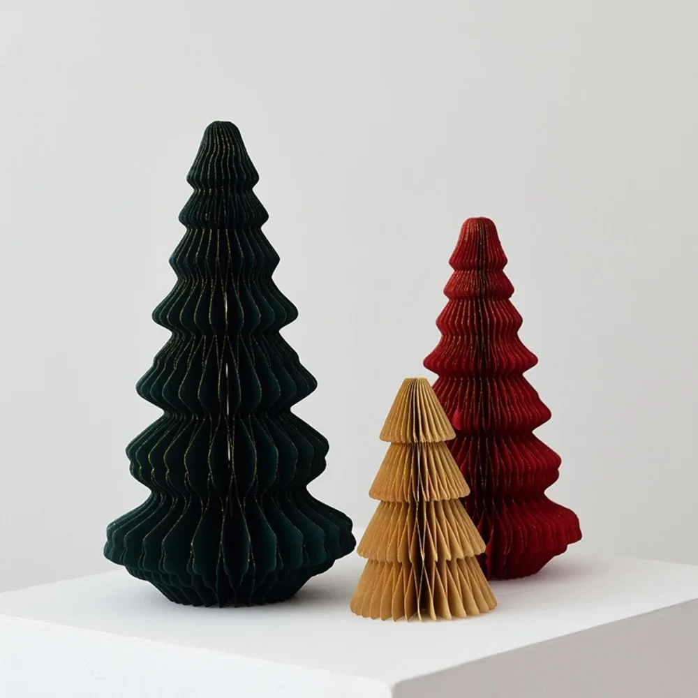 جديد 18/25/32 سنتيمتر شجرة عيد الميلاد زخرفة ورقة جو ديكور شجرة عيد الميلاد العسل الكرة ثلاثية الأبعاد المشهد الدعائم سطح المكتب الديكور