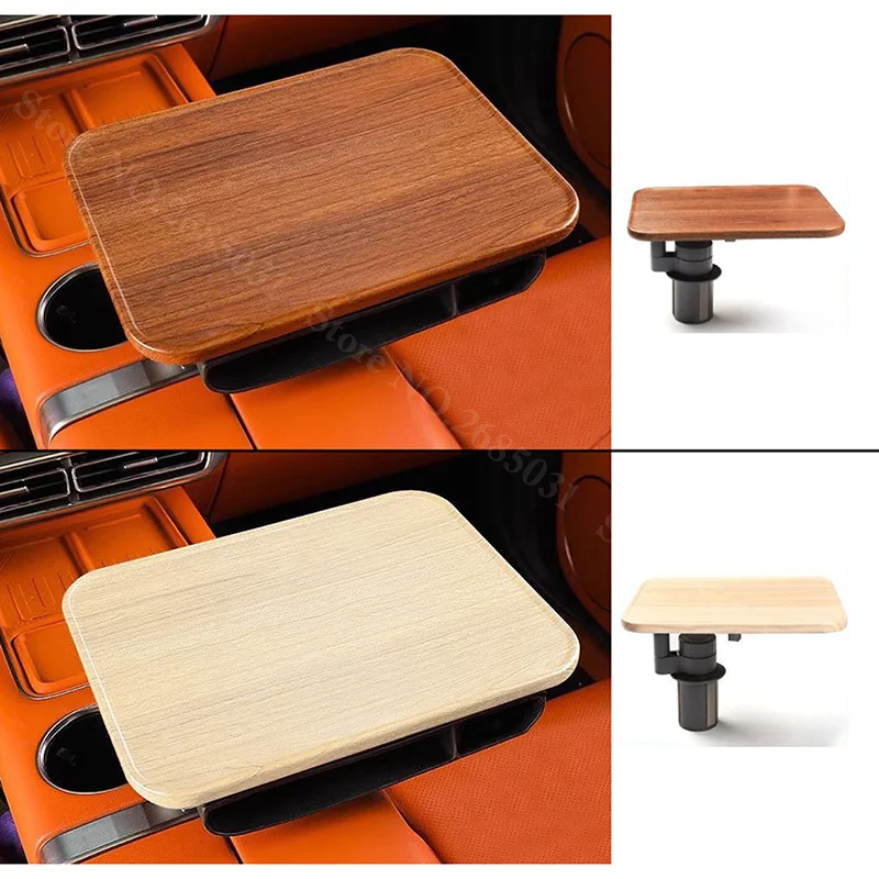 Car Floating Small Table Board Wood Rotatable Dining Table Silicone Protective Cover Small Table Anti-scratch Anti-slip Pad