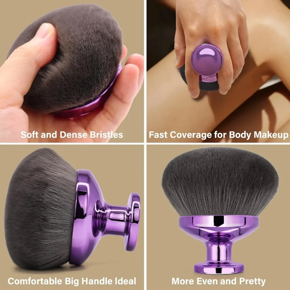 Brocha de maquillaje corporal Extra grande para autobronceador, bronceador de maquillaje para piernas, brocha Kabuki impecable de forma ovalada, brocha para base Kabuki