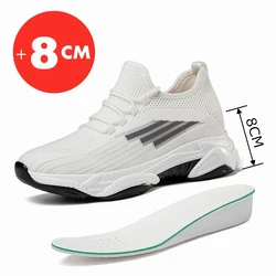 Men Elevator Shoes Fashion Outdoor Casual Sneakers Height Increase Shoes for Men Height Increase Insole 8CM Lift Platform Shoes