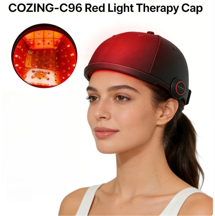 Hair Growth Treatment Prevent Loss Scalp Relief – Red Light Therapy Cap Near Infrared LED Helmet for Head Relaxation