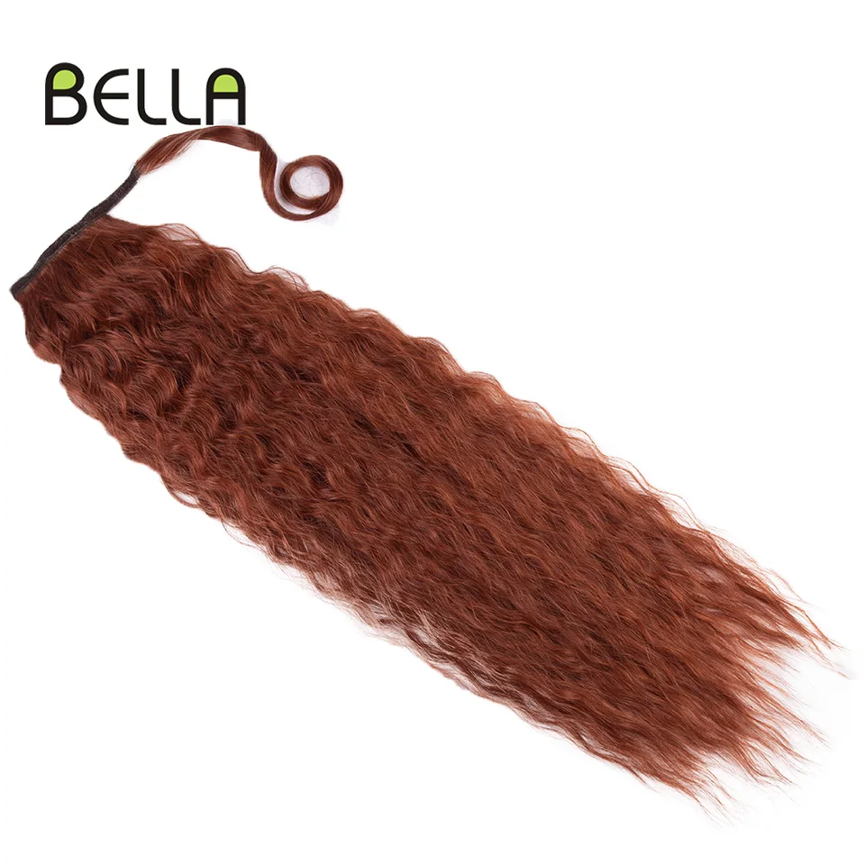 Bella encaracolado cabelo sintético rabo de cavalo extensões 30 Polegada longo encaracolado rabo de cavalo clip no cabelo para as mulheres envoltório em torno