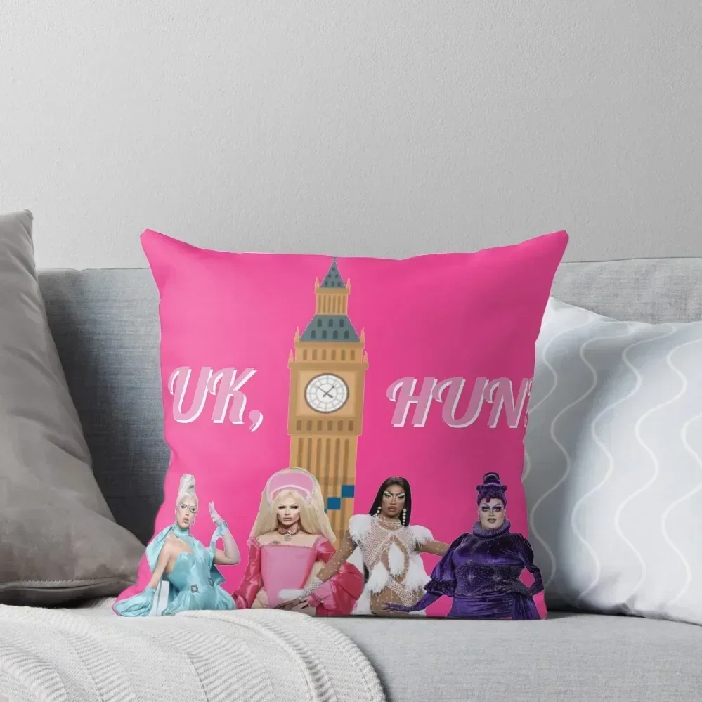 Uk, Hun RuPauls Drag Race UK United Kingdolls Throw Pillow Pillow Decor christmas supplies pillow