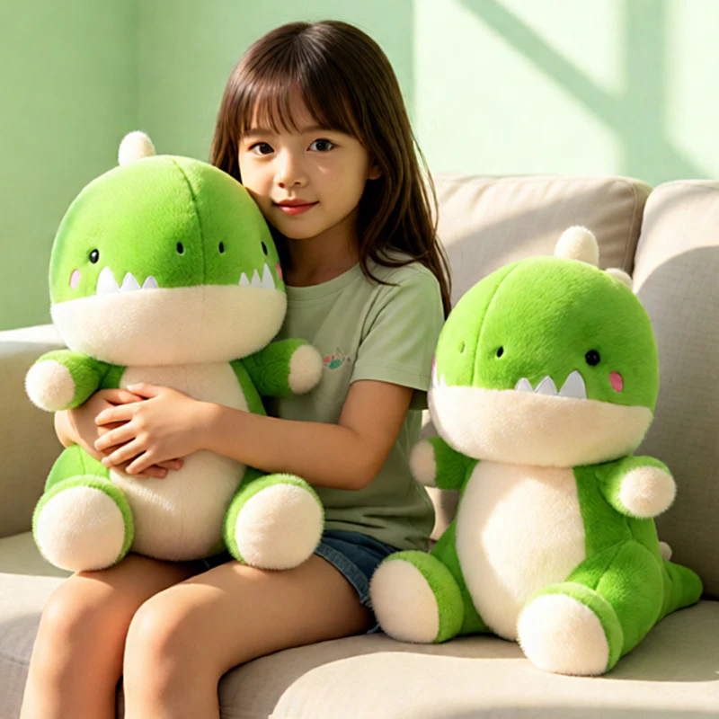 かわいい緑色の恐竜ぬいぐるみ、柔らかいぬいぐるみ枕、子供の誕生日プレゼント、家の装飾、睡眠の快適な仲間
