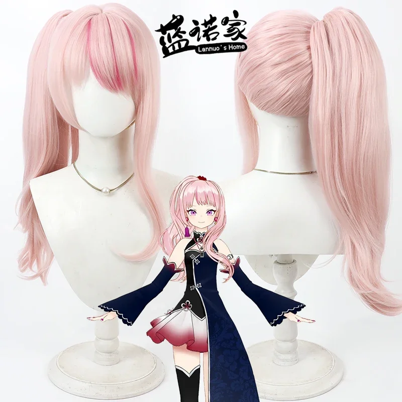 NIJISANJI Virtual YouTube Hime Tanaka Tanaka Hime Cos Cosplay Wig Halloween Party Synthetic Hair Heat Resistant Fiber + Wig Cap