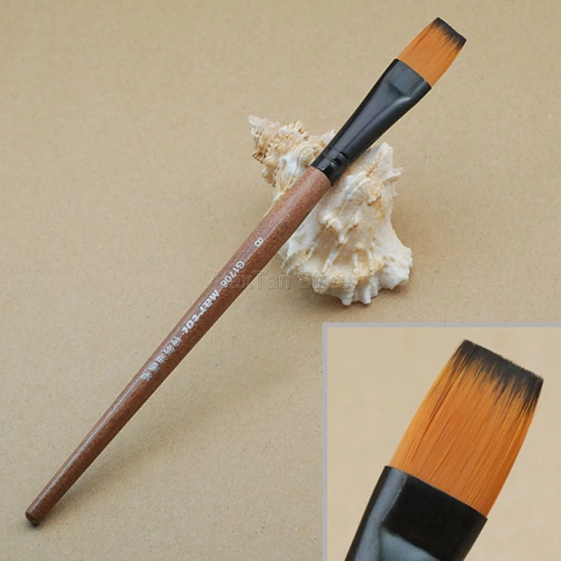 6 pcs 12 pcs Artist Paint Brush Set High Quality Nylon Hair Wood Handle Watercolor Acrylic Oil Brush Painting Art Gift Supplies