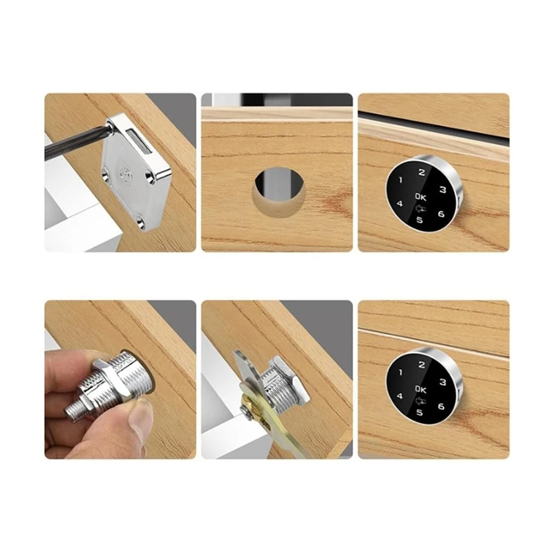 Electronic Locker Cabinet Combination Lock,Smart Electronic Cabinet Lock, Keyless Door Lock,with Two Unlocking Methods B-A55K