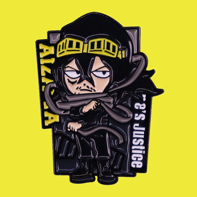 My Heros Academia Aizawa Shouta And Chisaki Kai Enamel Brooch Pin Denim Jacket Lapel Metal Pins Brooches Badges Exquisite Jewelr