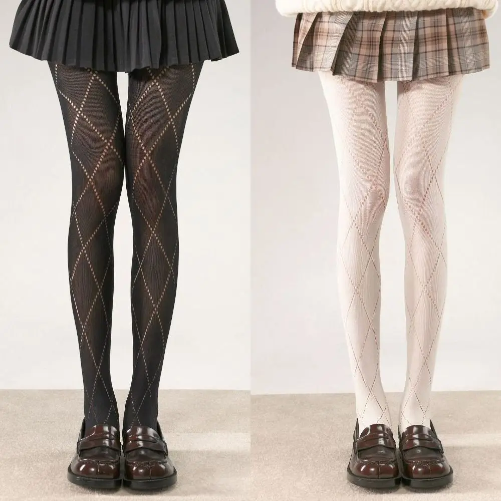 

Sexy Jacquard Knitted Pantyhose High Elastic Y2K Women Tights Hollow Out Slim Stockings Female Lingerie