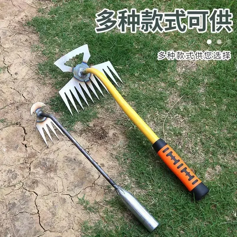 

Weeding artifact uprooting tool gardening rake uprooting manganese steel small hand-held loose soil digging wild vegetables