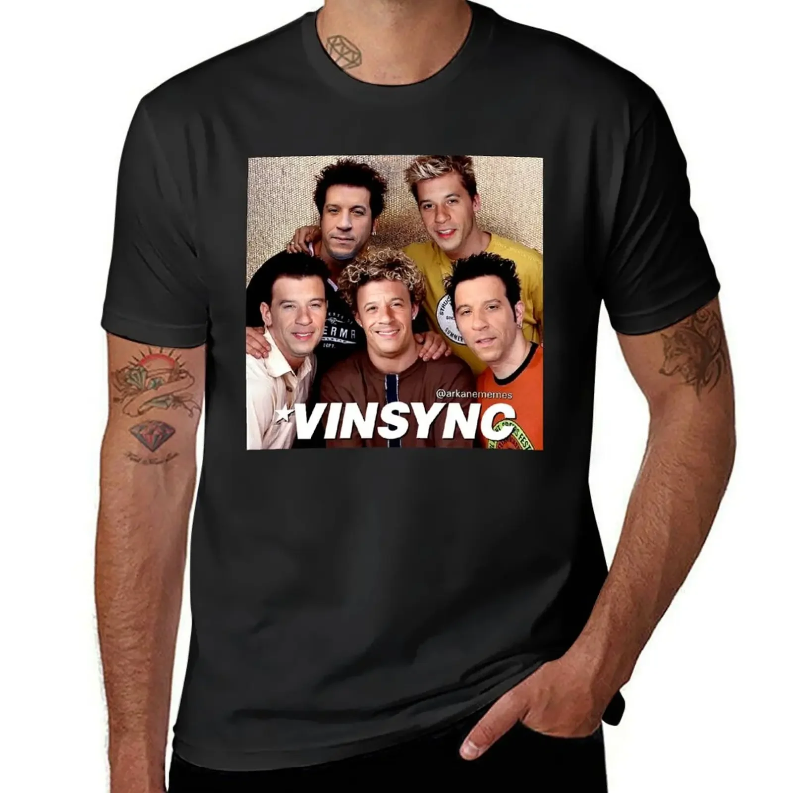

*VINSYNC T-Shirt designer shirts customs plus sizes plain white t shirts men