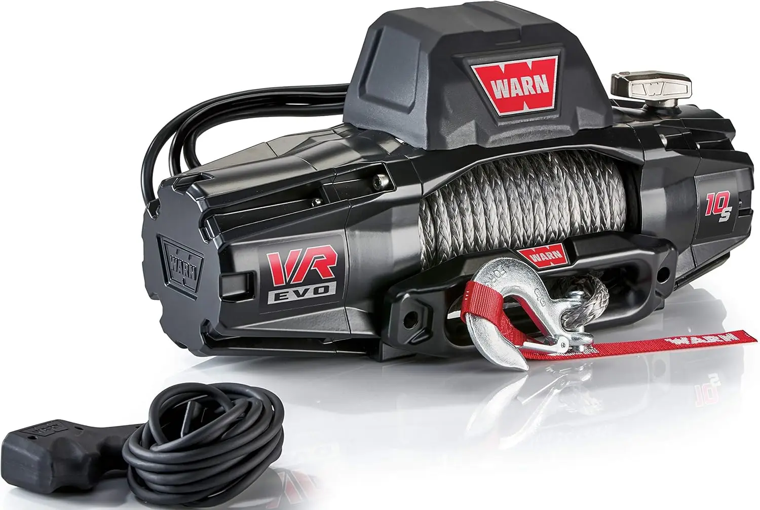 WARN 103253 VR EVO 10-S Electric 12V DC Winch with Synthetic Rope: 3/8\