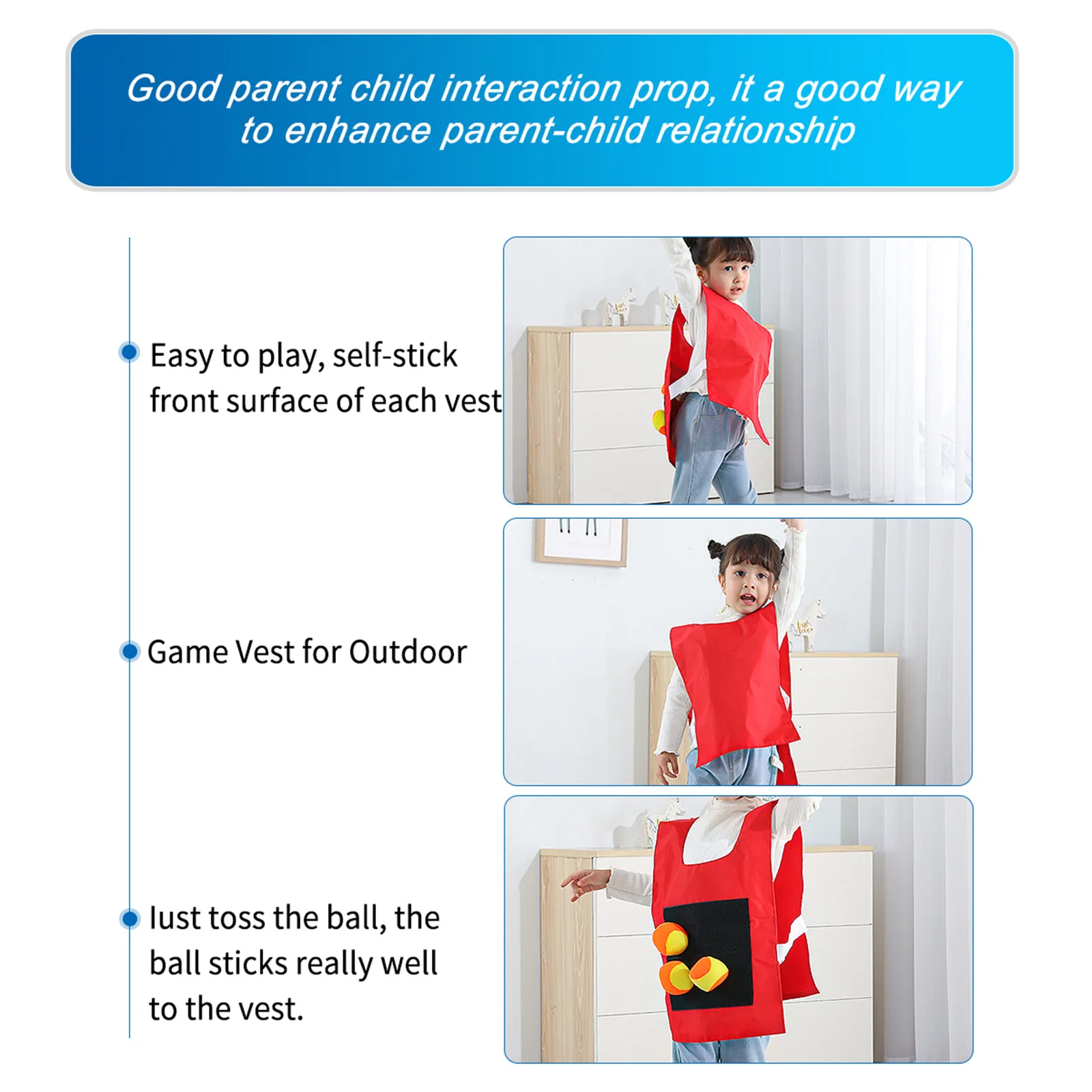 

Comfortable Sticky Vest for Outdoor Games Interactive Parent Child Gift