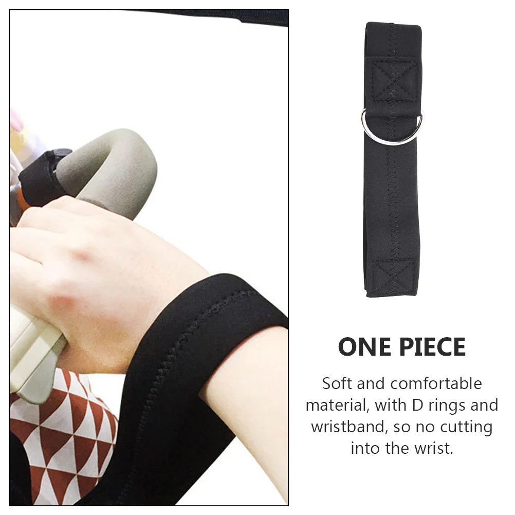 

Baby Stroller Safety Wrist Strap Black Anti-Entanglement Design For Sensitive Skin D-Ring Compatible With Stroller Wheelchair