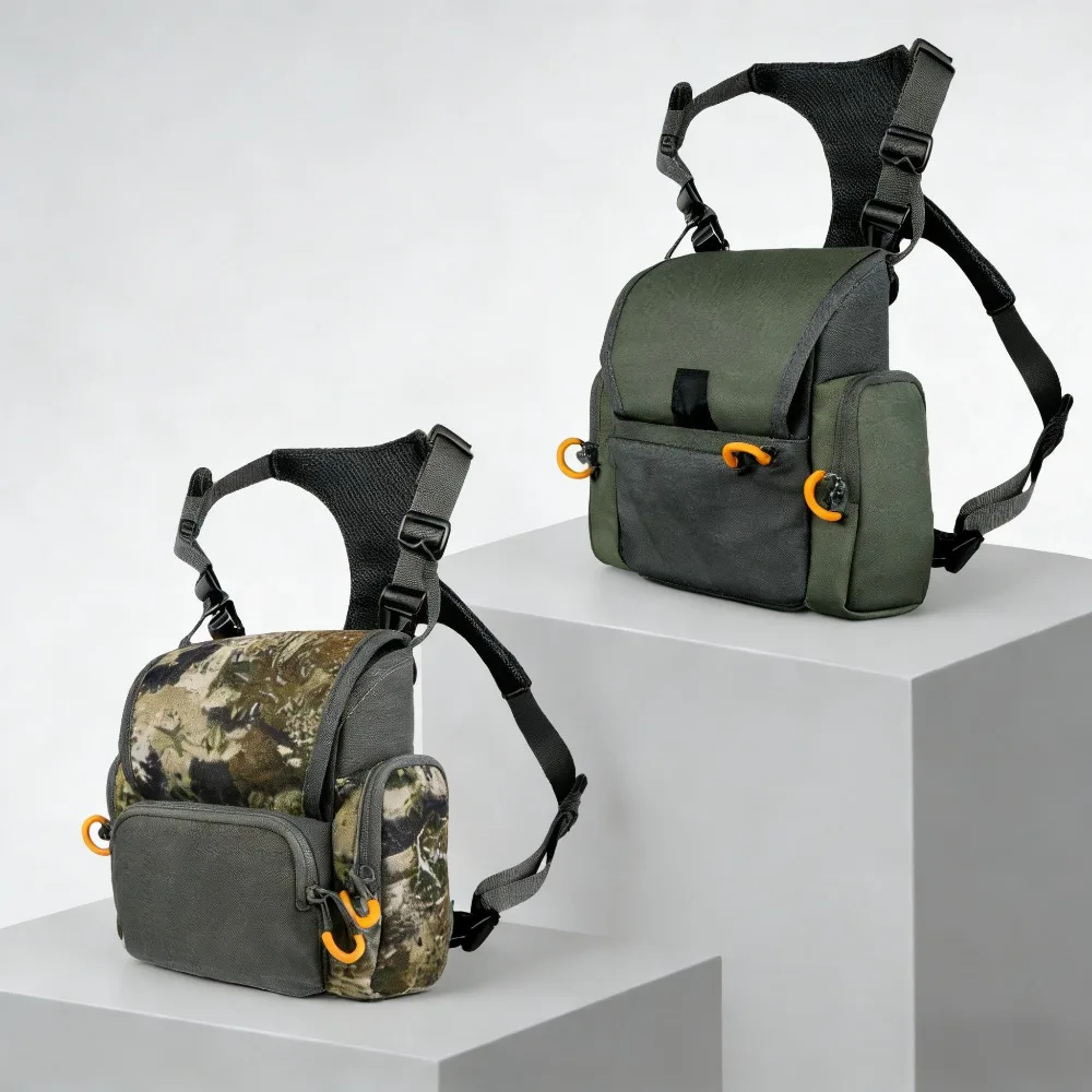 

Adjustable Camo Binocular Chest Bag Tactical Hunting Telescope Pouch Wearable Portable Storage Pack for Outdoor Hunting Hiking